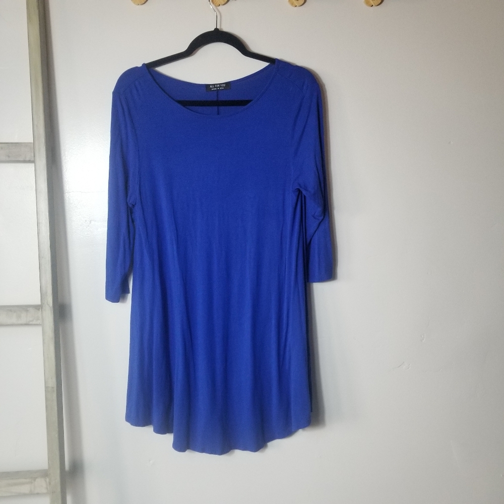 ALL FOR YOU WOMEN'S BLUE DRESS/TUNIC SIZE XL